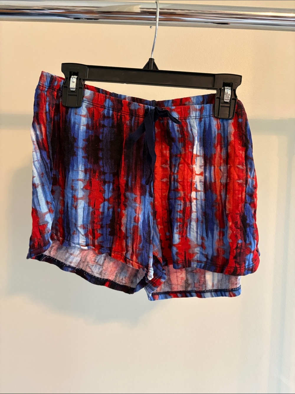 Tabitha Red and Blue Tie-Dye Athletic Lounge Shorts